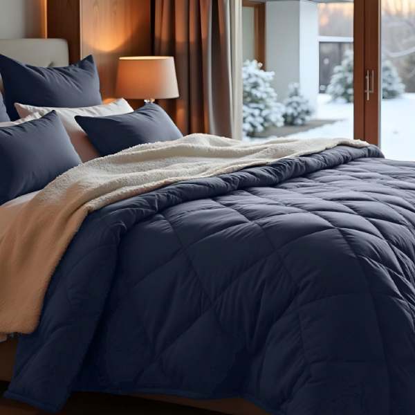 Trapunta Invernale Indicolor Biancaluna Double Face in Microfibra Morbida