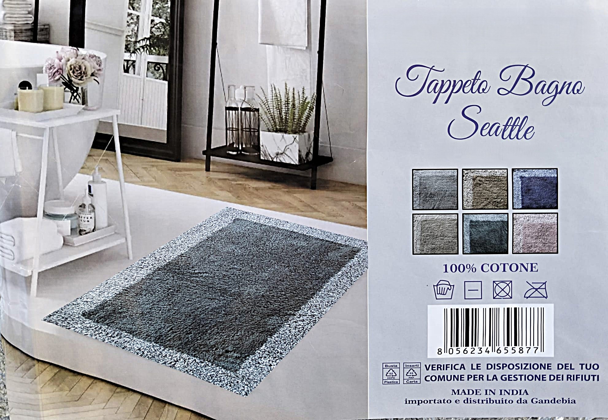 Tappeto Bagno Seattle in 100% Cotone - Disponibile in 6 Colori