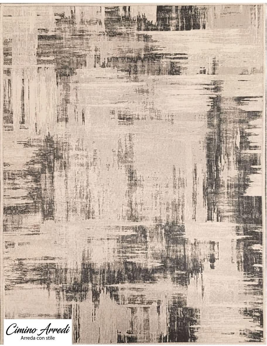 Tappeto moderno astratto grigio Collezione Poster antiscivolo lavabile