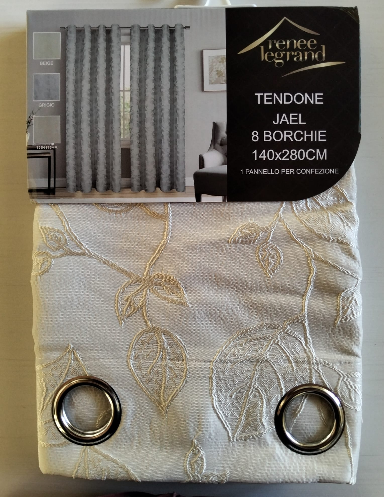 Tenda arredo Jael con 8 borchie 140x280 cm – Renee Legrand