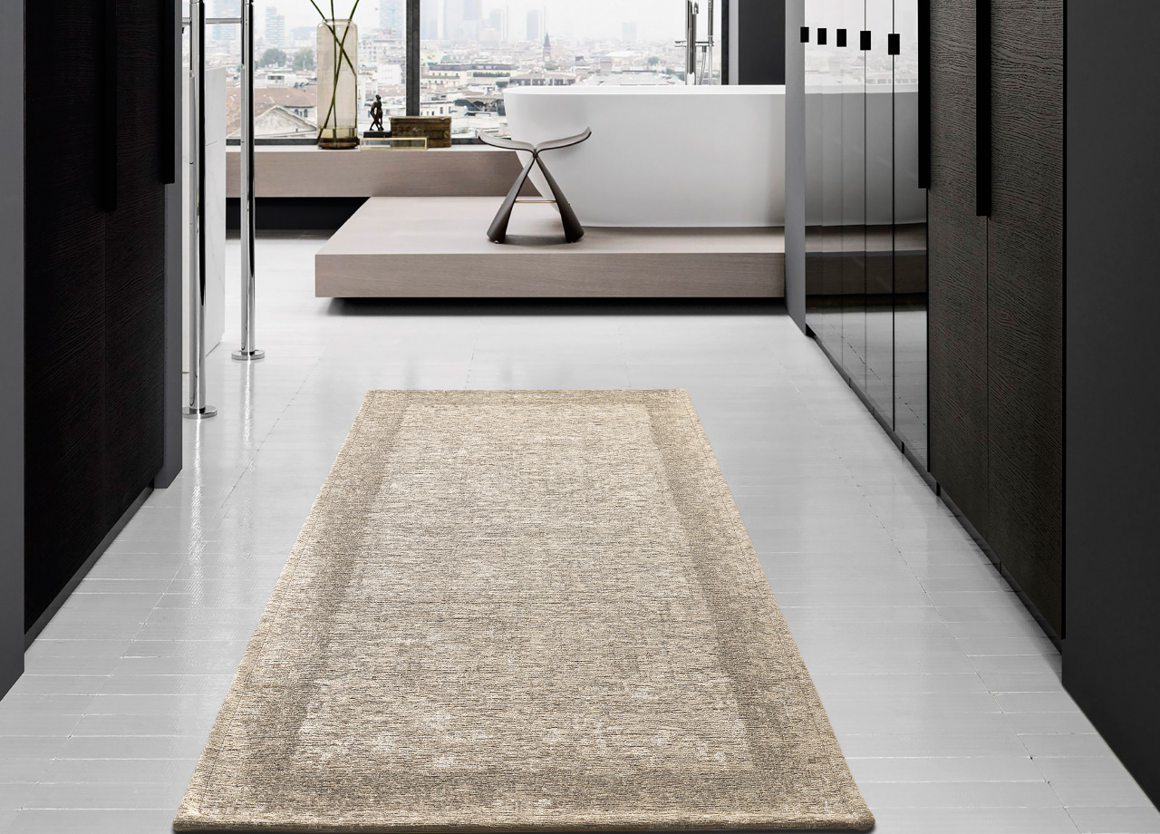 Tappeto Dublino By Suardi Beige, Passatoia in Ciniglia Antiscivolo e Lavabile