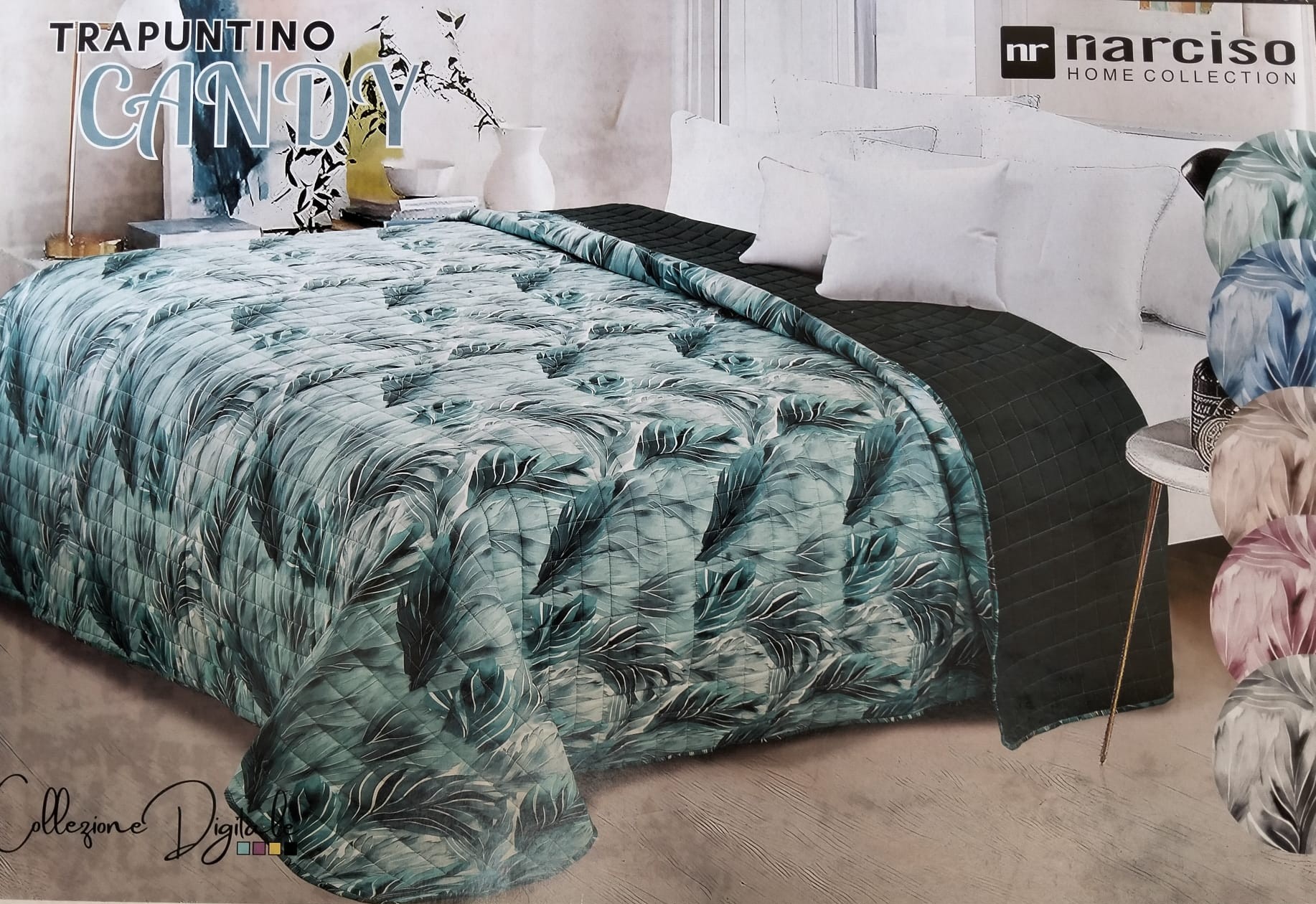 Trapuntina matrimoniale Narciso Home Collection stampa digitale