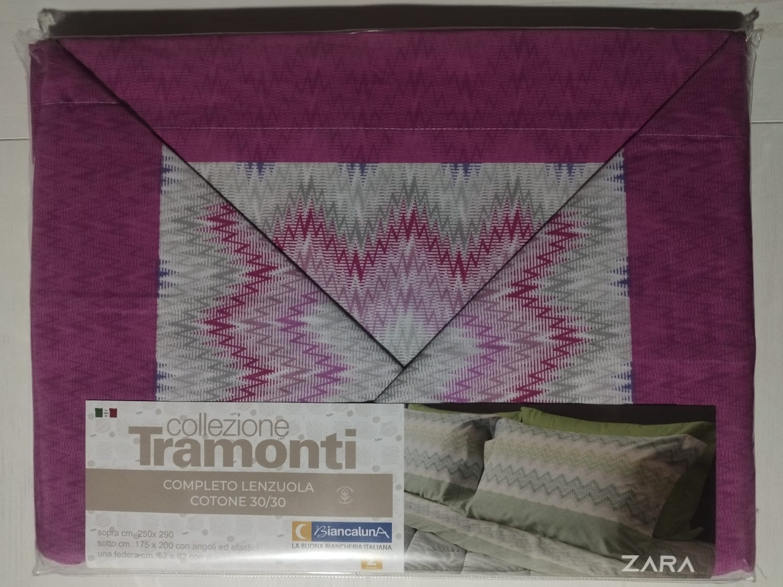 Completo Lenzuola Matrimoniale Biancaluna - Collezione Tramonti - 100% Cotone