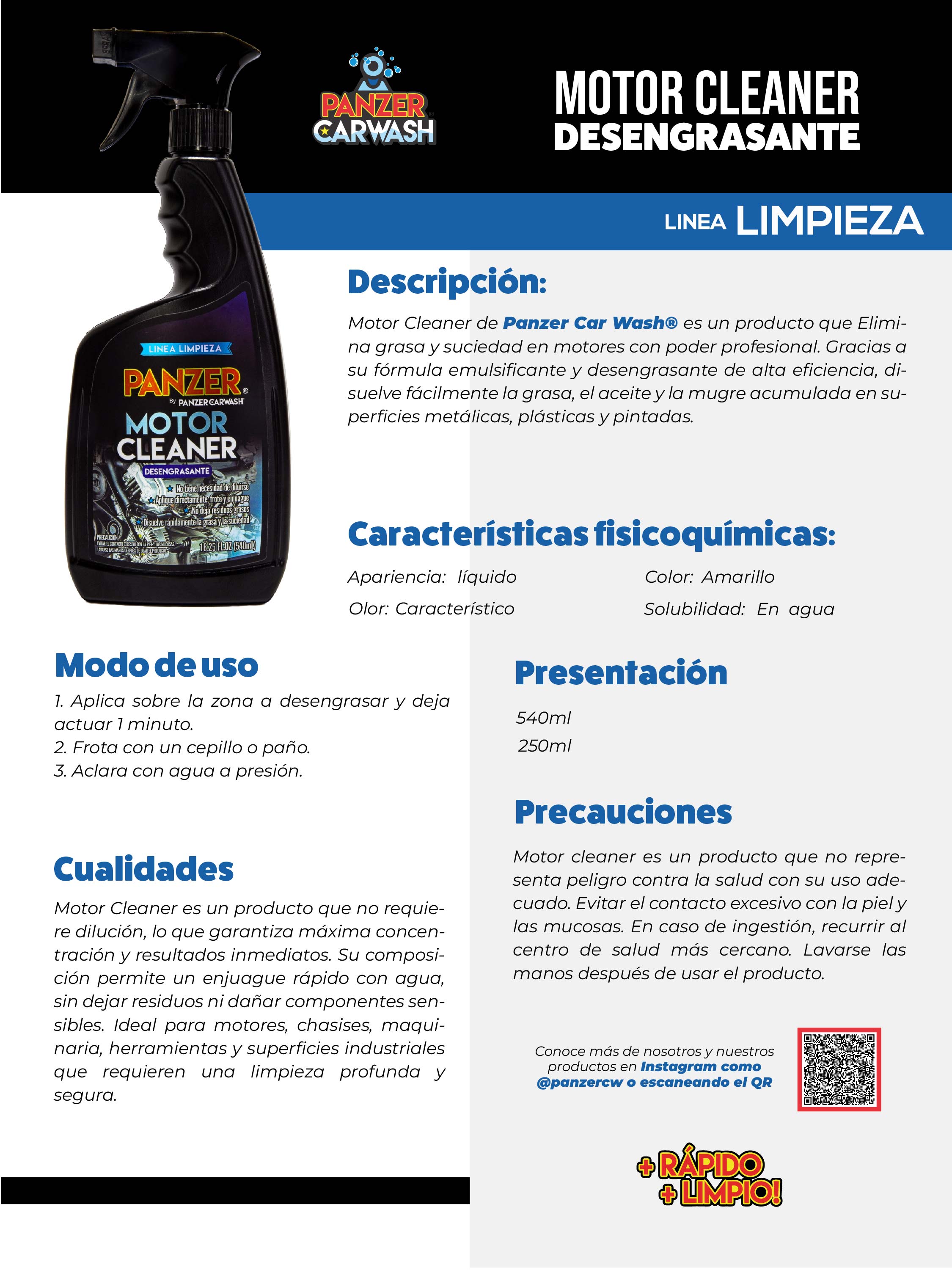 Panzer Motor Cleaner Desengrasante 