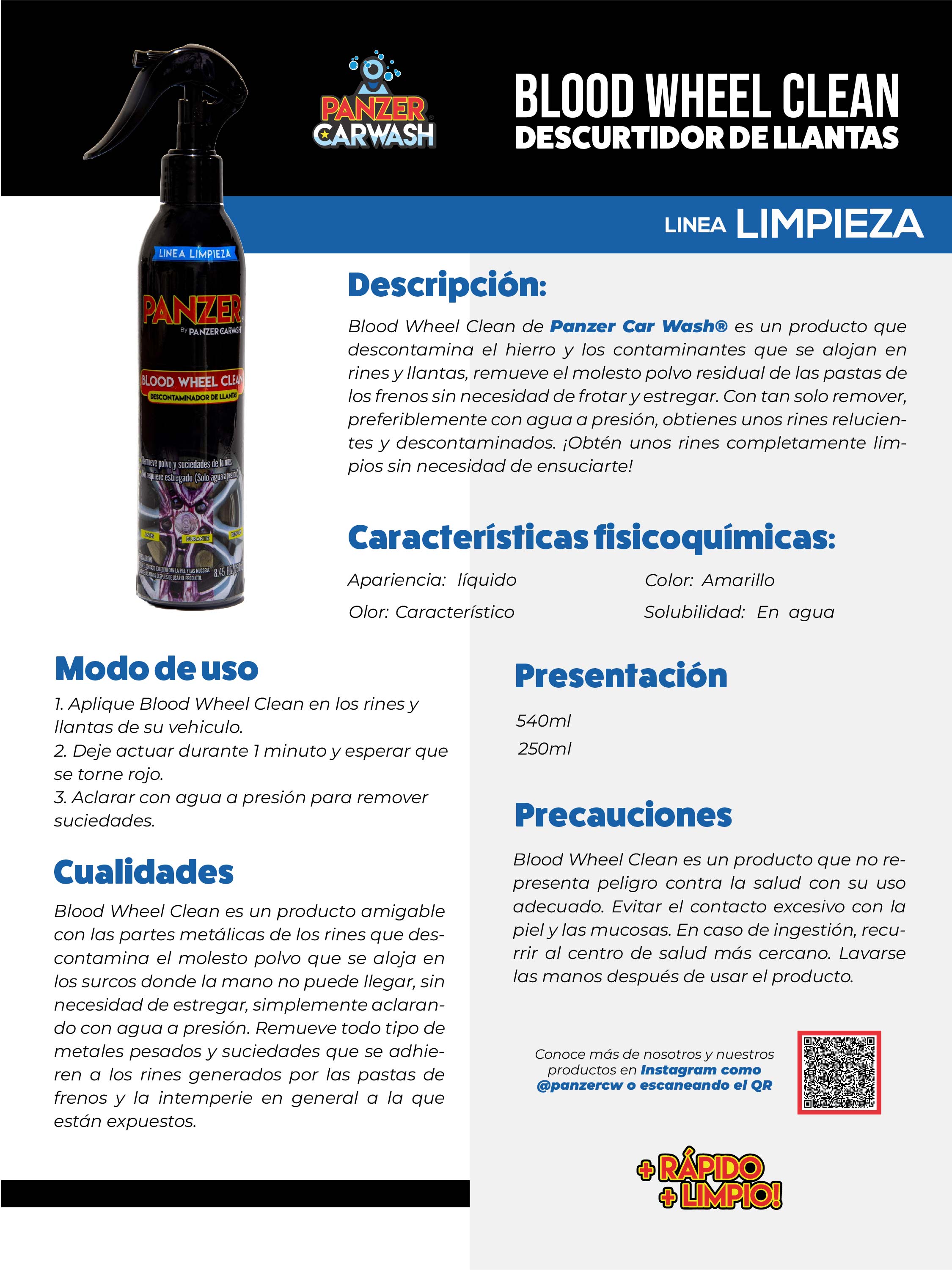 Panzer Blood Wheel Clean - 250ML