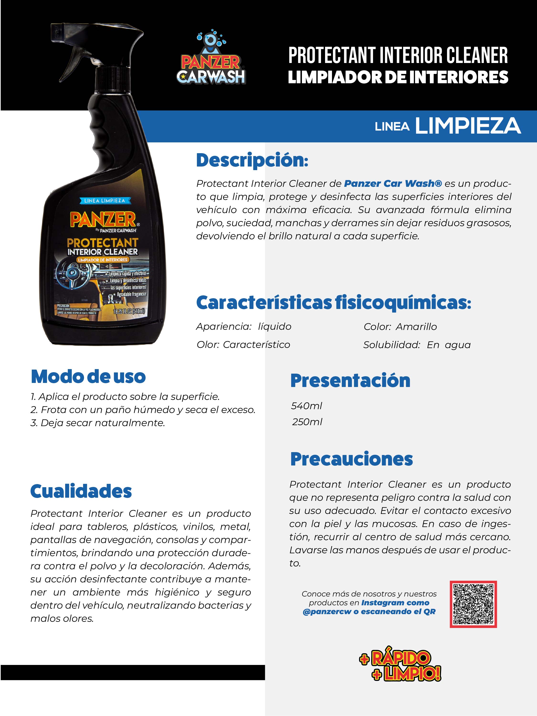 Panzer Protectant Interior Cleaner