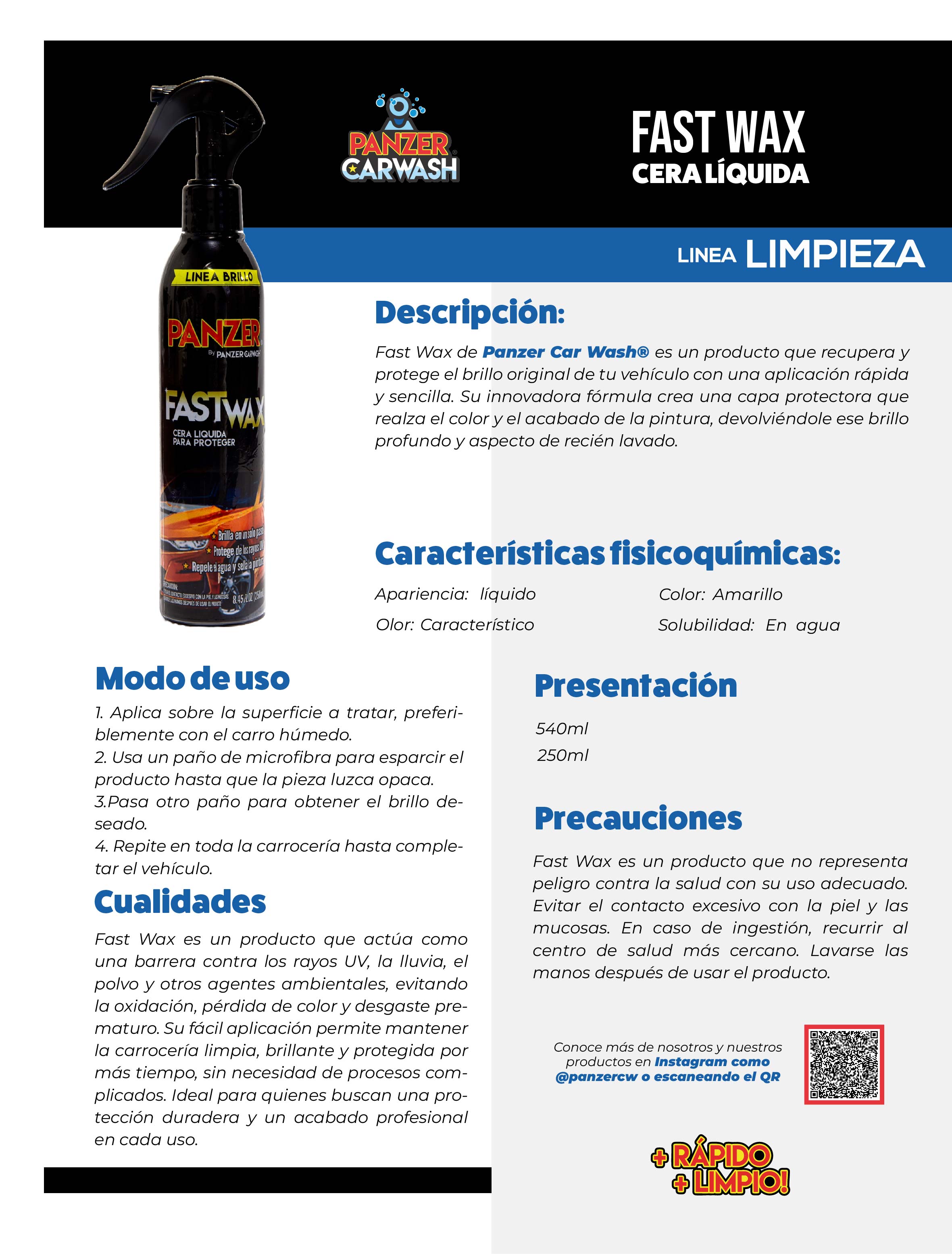 Panzer Fast Wax - 250ML