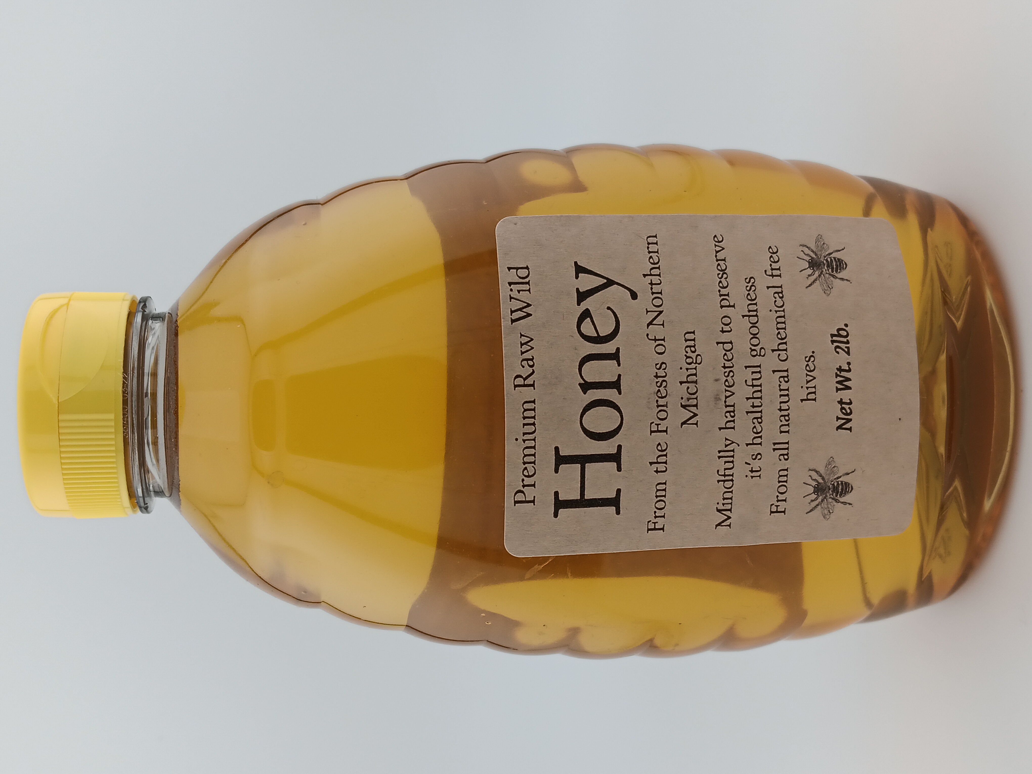 2lb. Premium Raw Wild Honey Plastic Squeeze Bottle