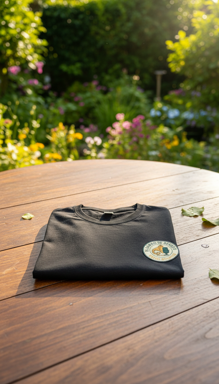 Camiseta negra "Libertad = responsabilidad" con logo estampado 100% algodón.