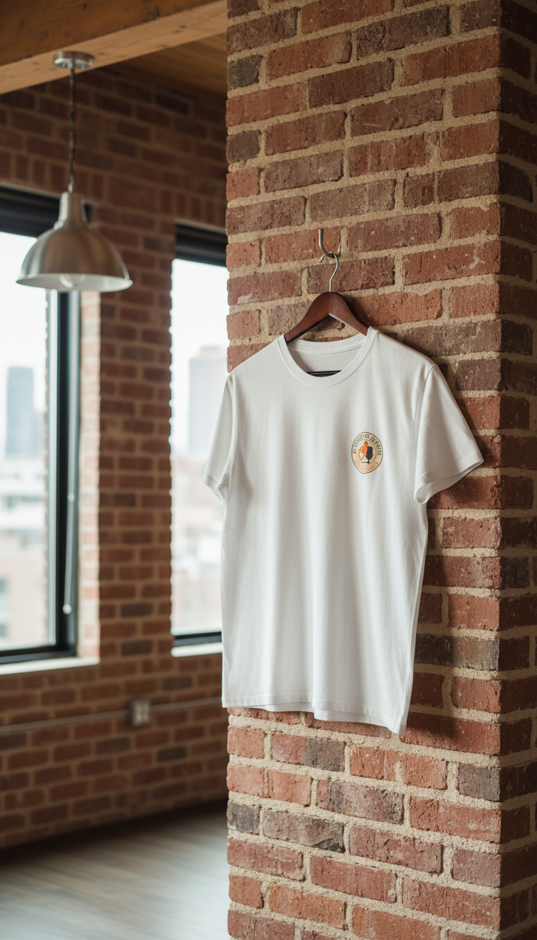 Camiseta blanca "Libertad = responsabilidad" con logo estampado 100% algodón.