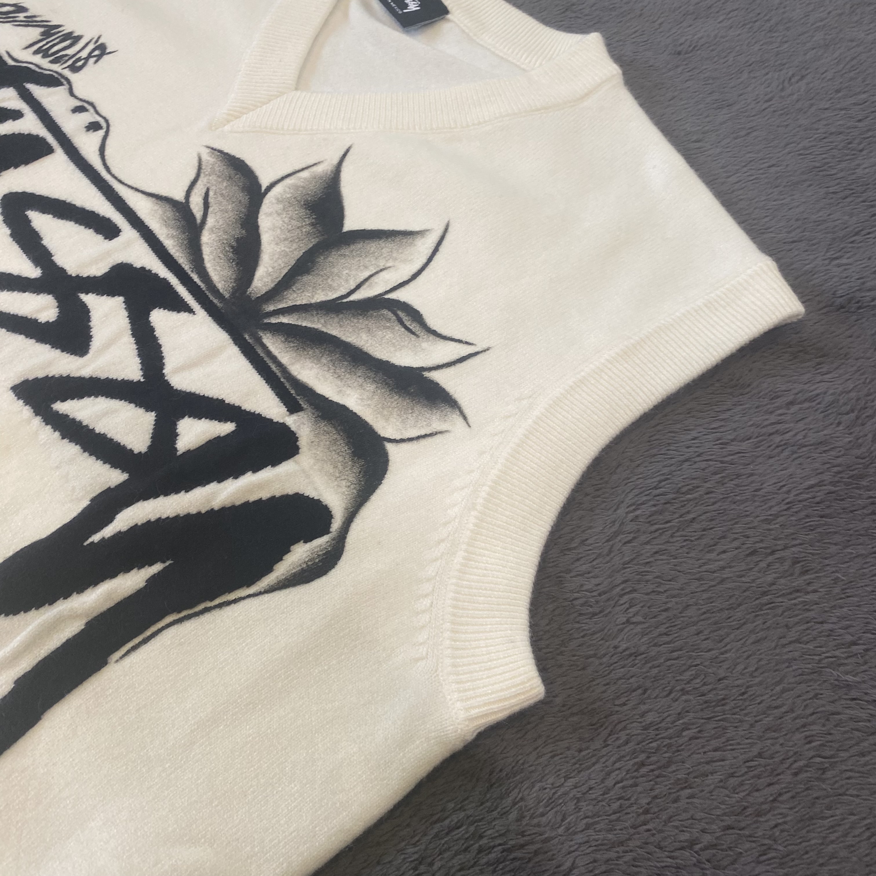 Stussy Knit Sweater Vest Cream - S