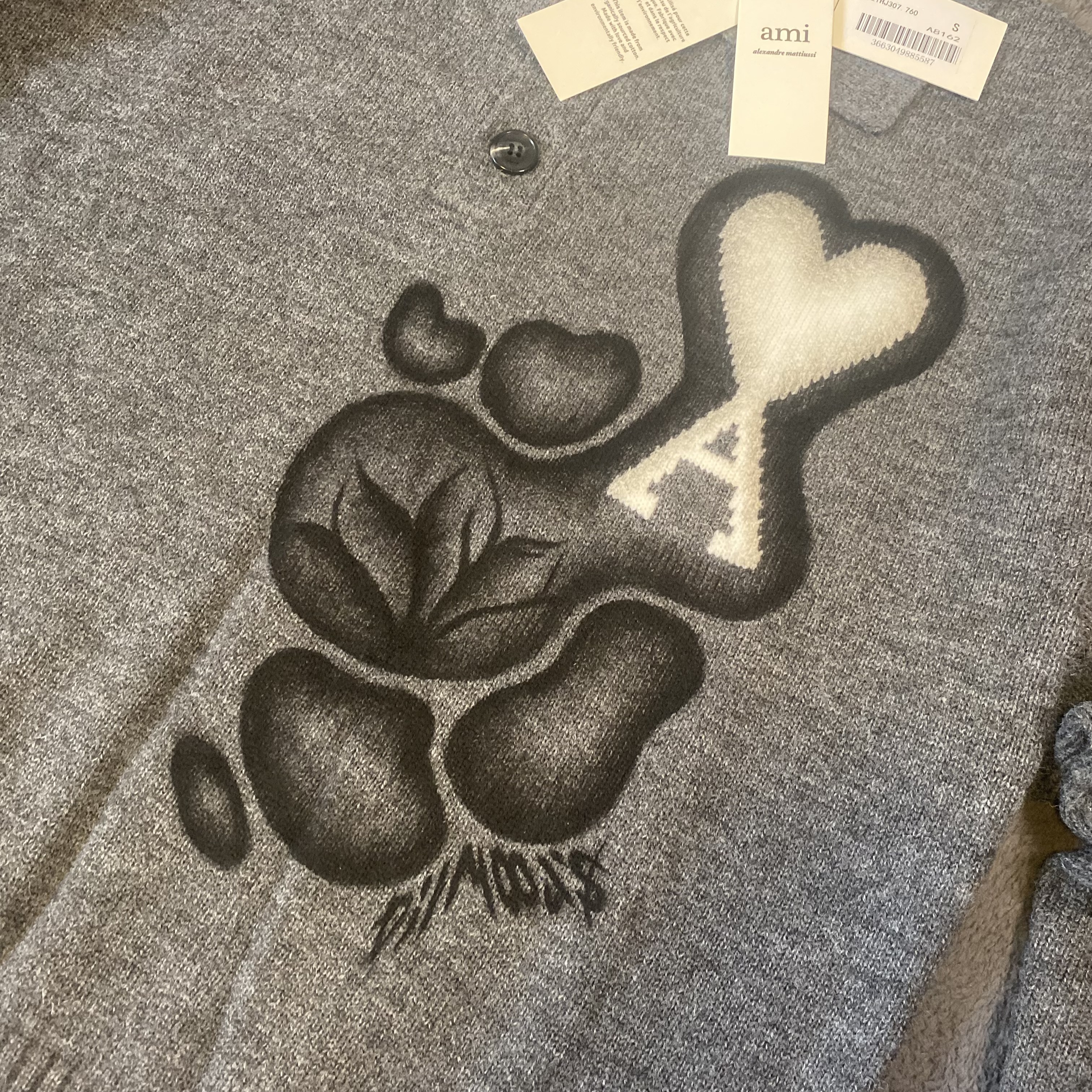 Ami Paris Grey POLO Sweater - M - Burbujitas