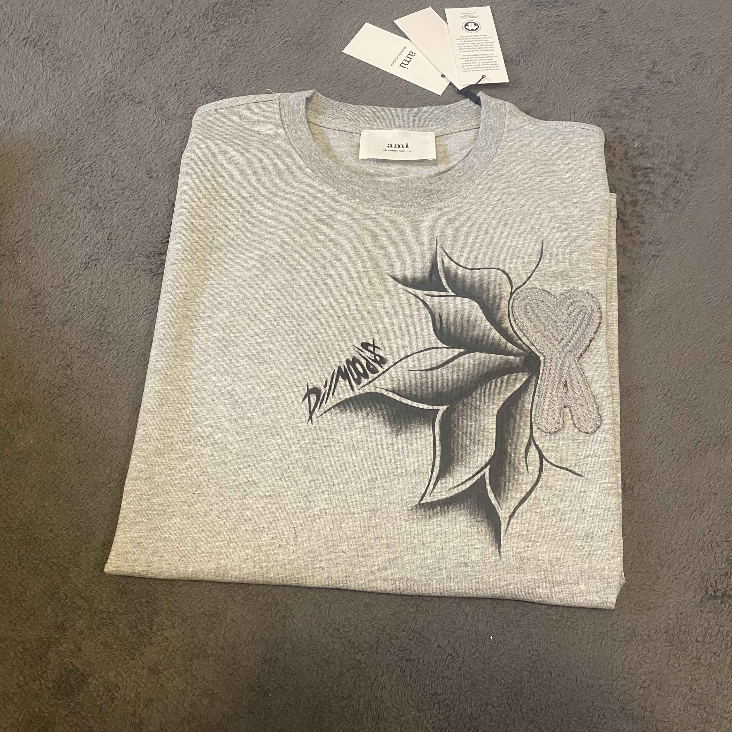 Ami Paris Grey T-shirt - M