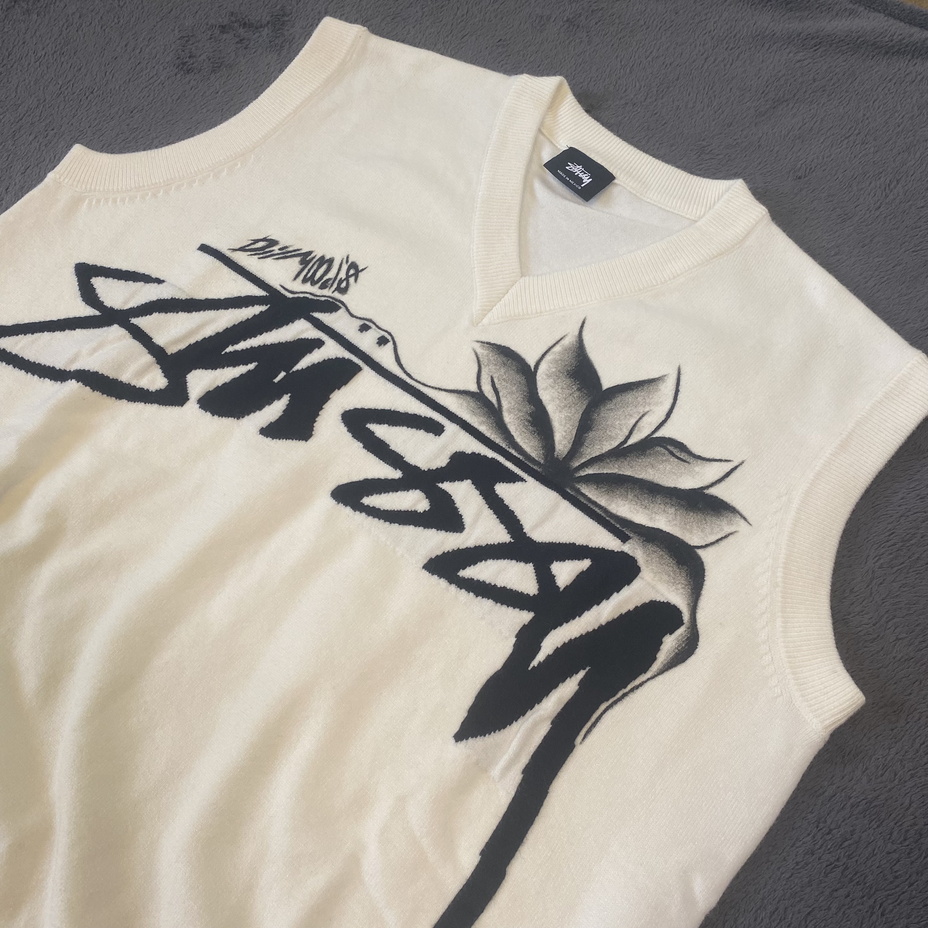 Stussy Knit Sweater Vest Cream - S