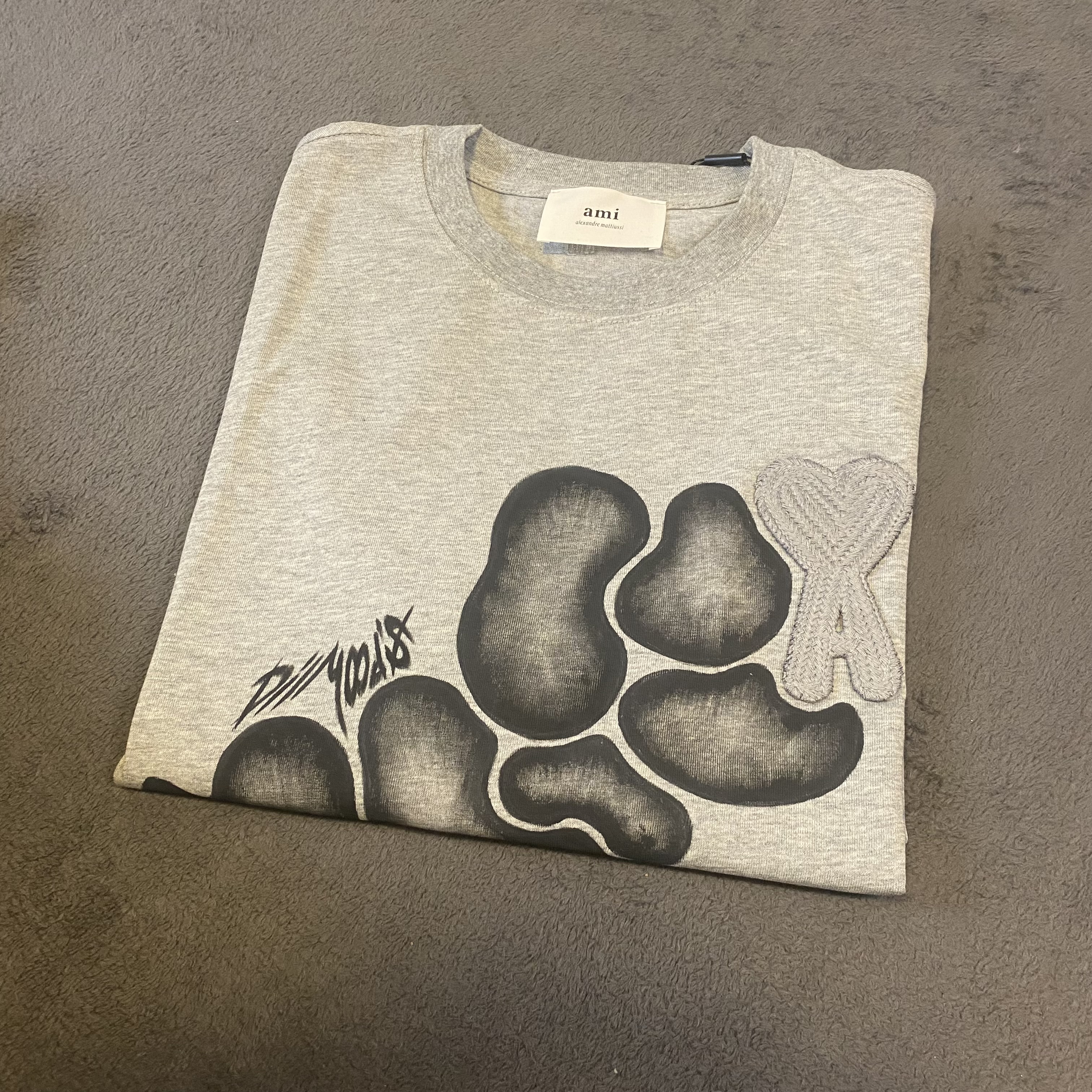 Ami Paris Grey T-shirt - M - Burbujitas