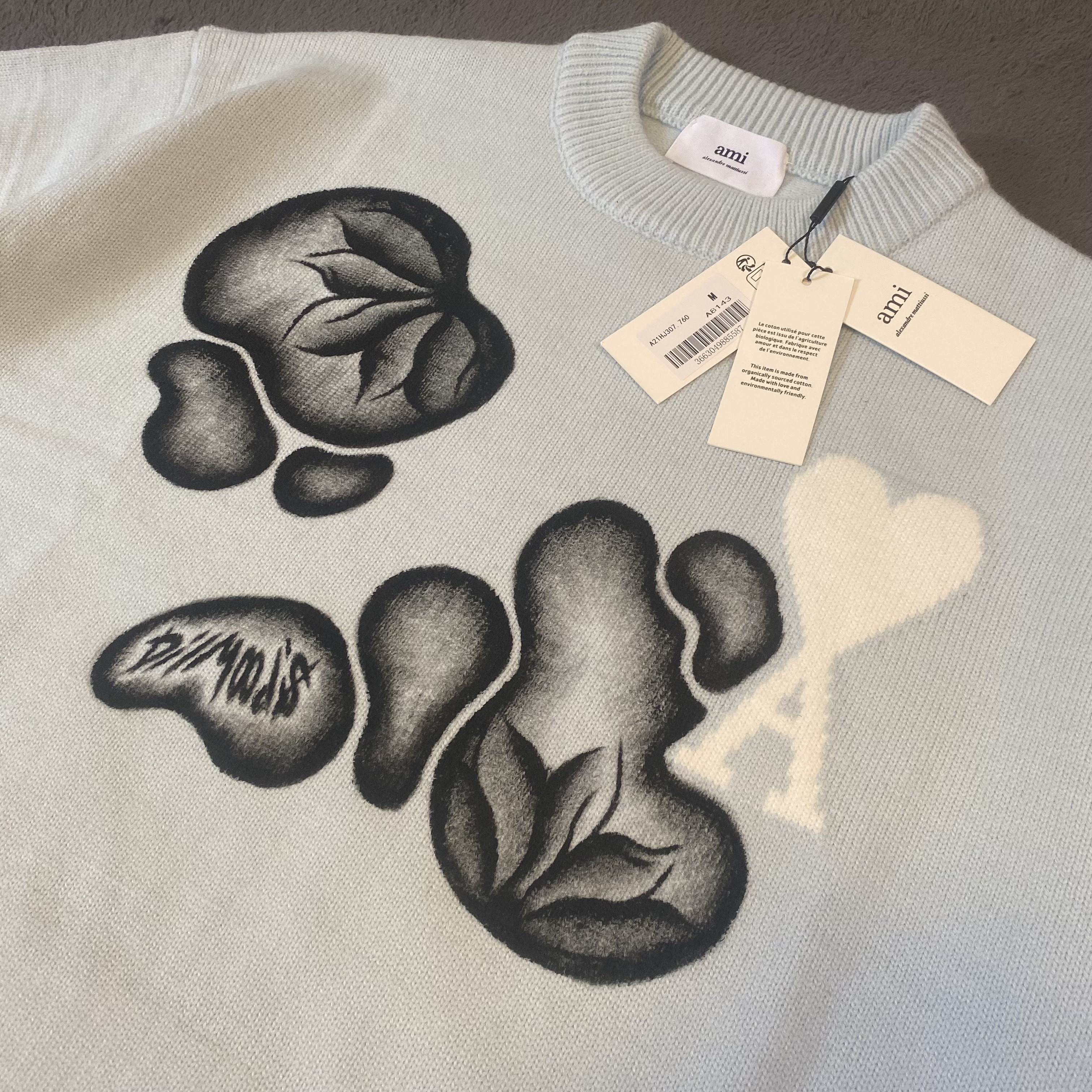 Ami Paris Light Blue Sweater - M