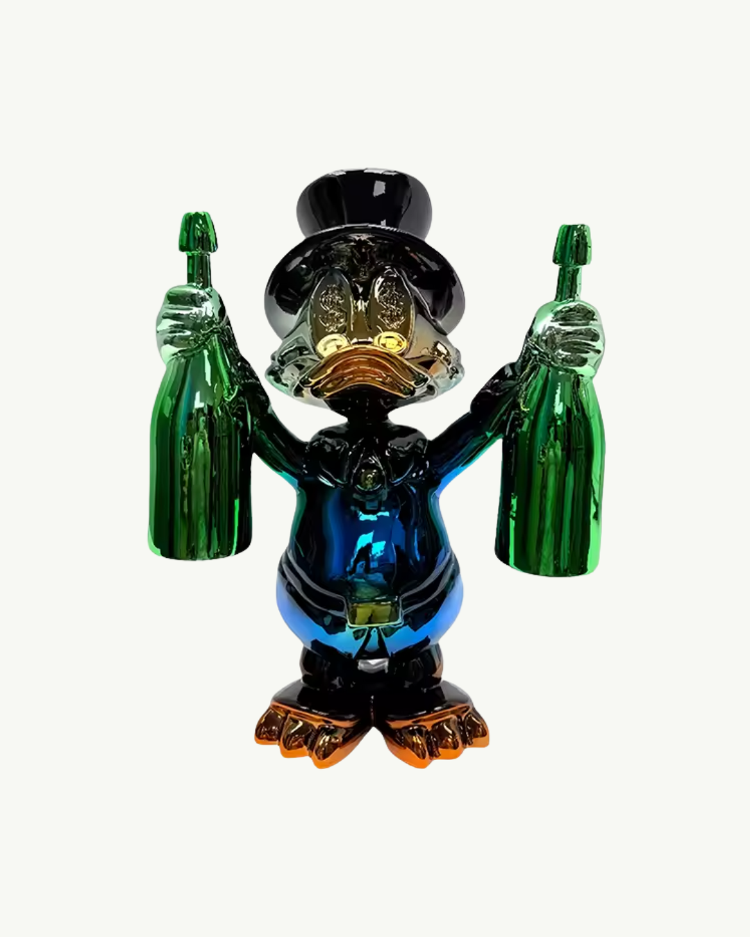 Estátua Decorativa Tio Patinhas Champanhe