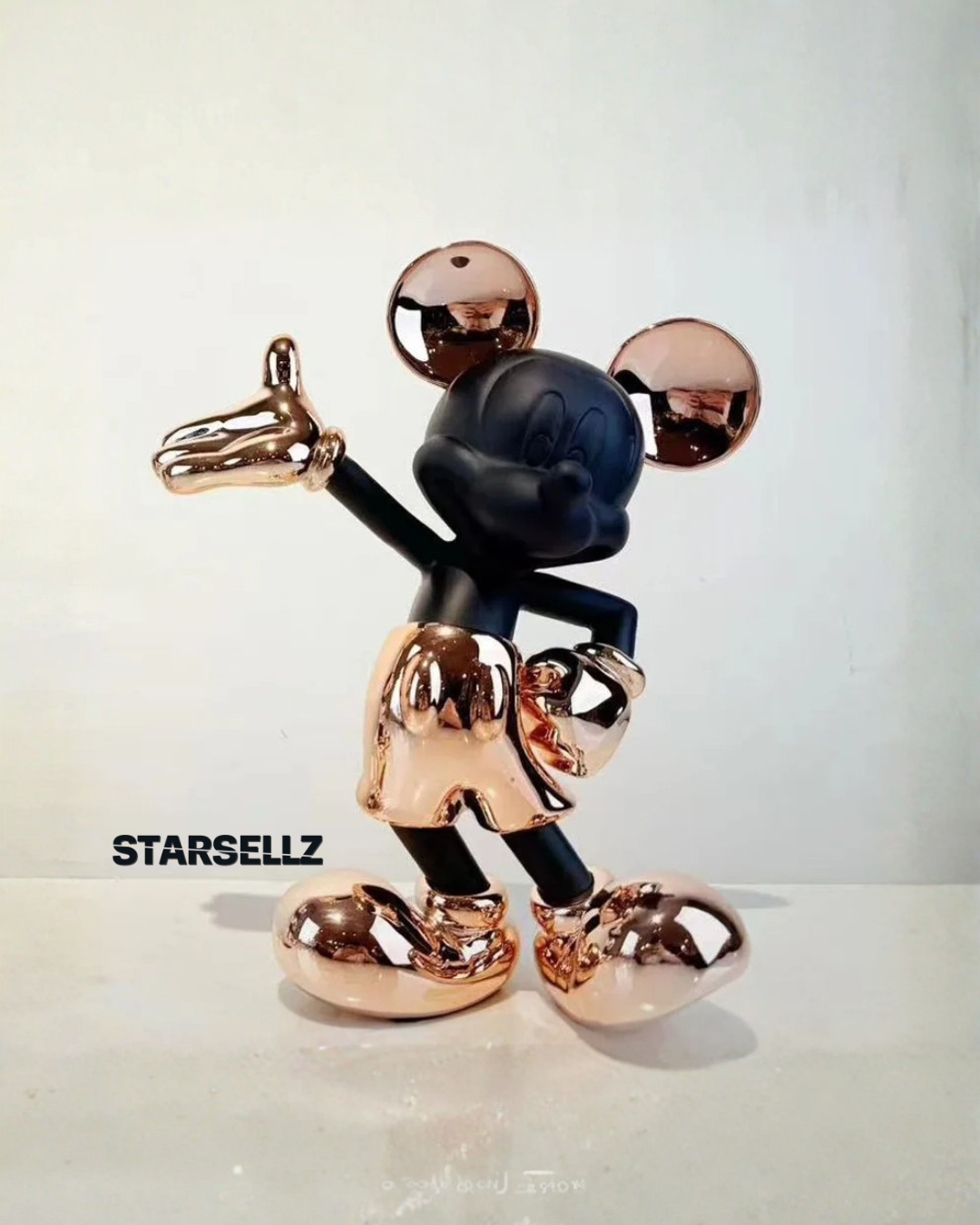 Estátua Decorativa Rosé Gold Mickey Mouse