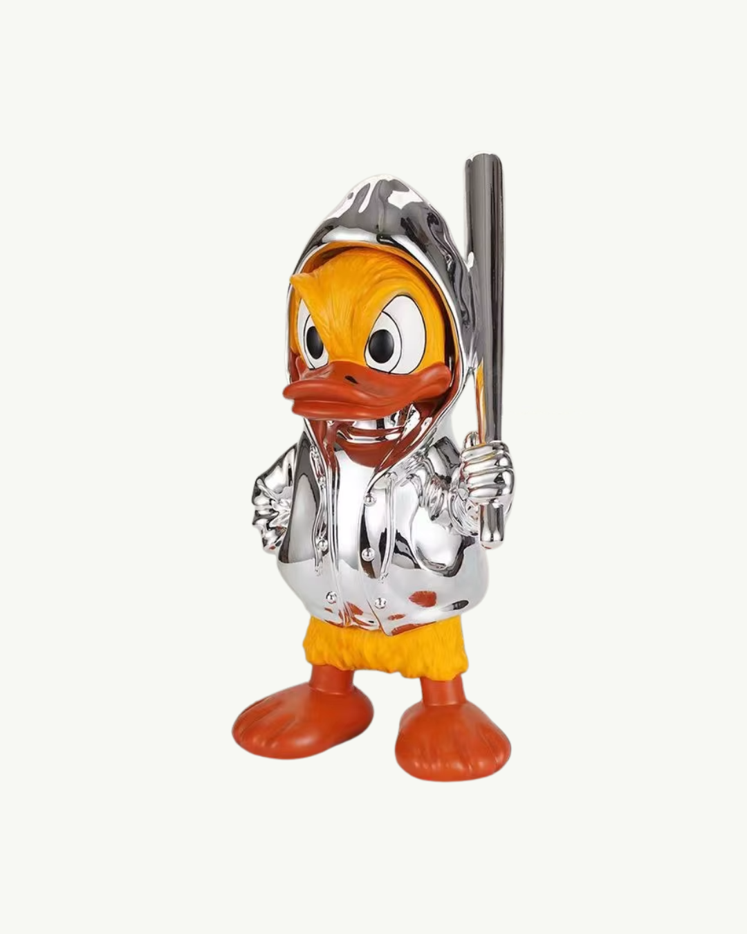 Estátua Decorativa Pato Donald Irado Silver