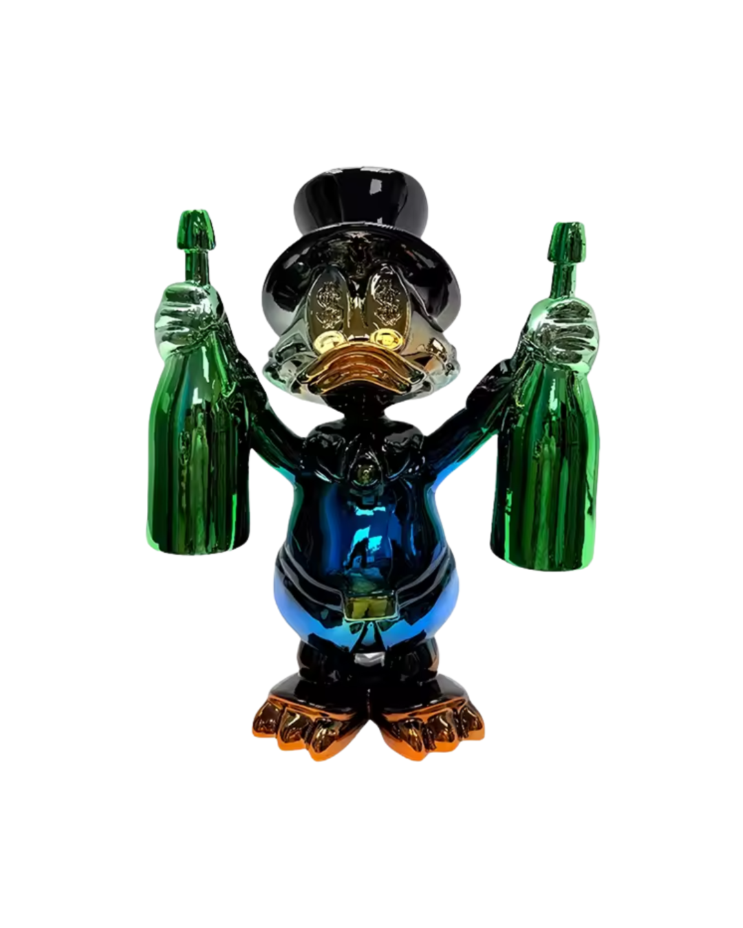 Estátua Decorativa Tio Patinhas Champanhe