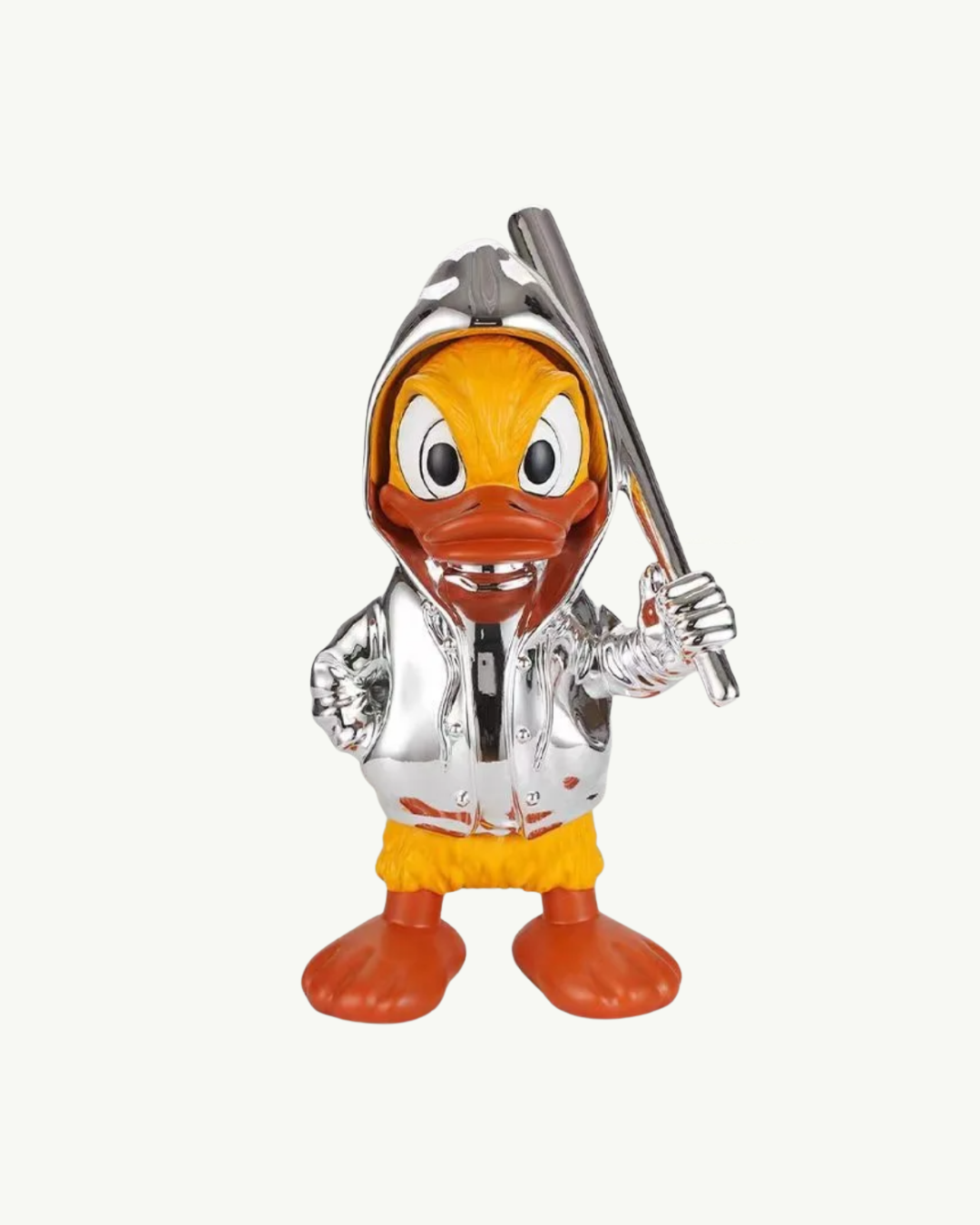 Estátua Decorativa Pato Donald Irado Silver