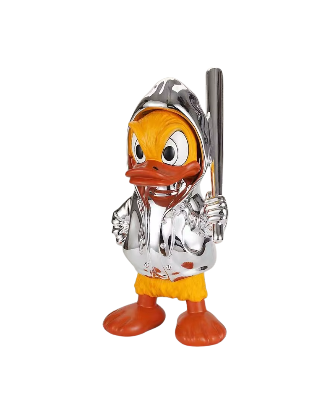 Estátua Decorativa Pato Donald Irado Silver