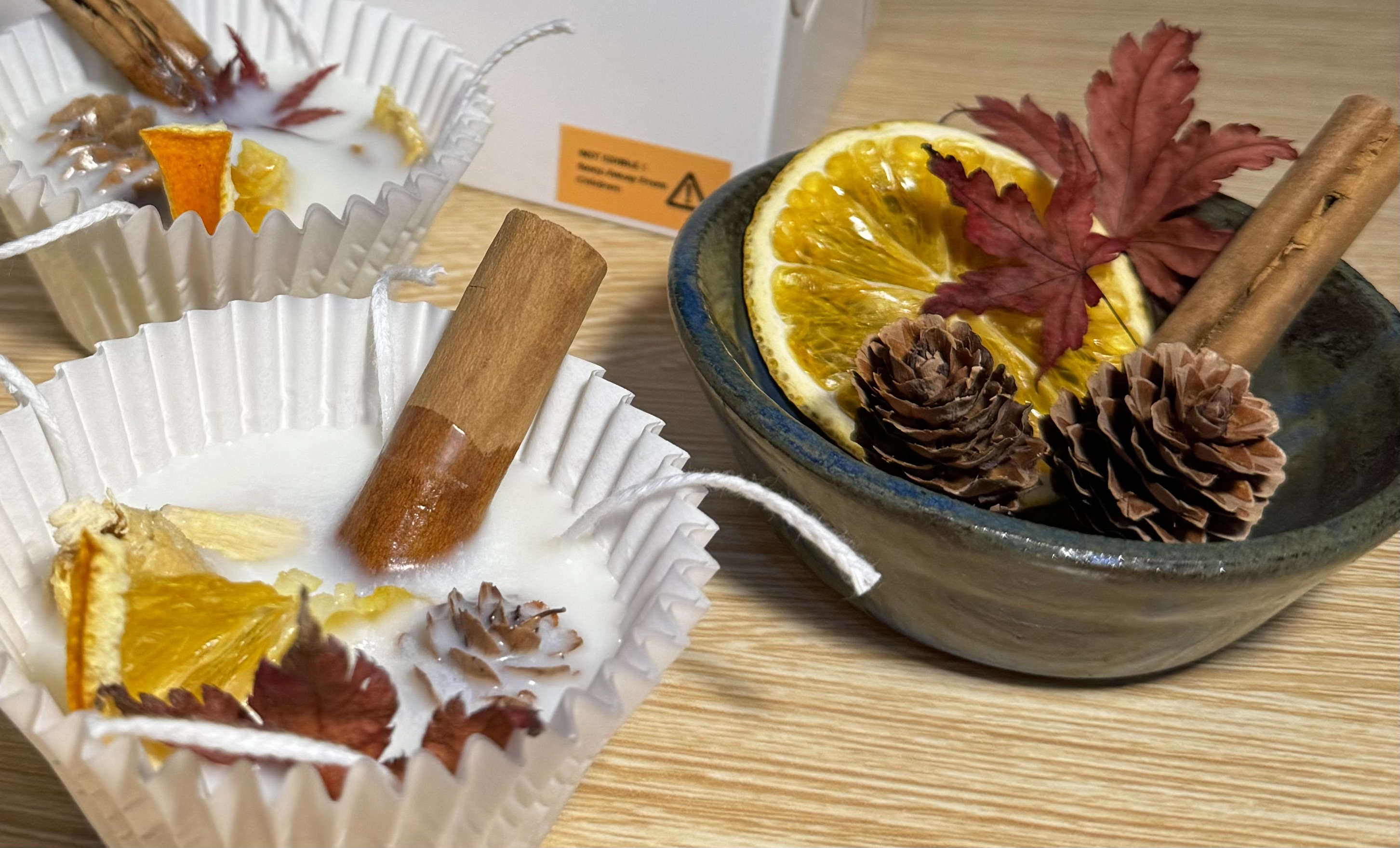 Handmade Fire Lighters with cinnamon and orange