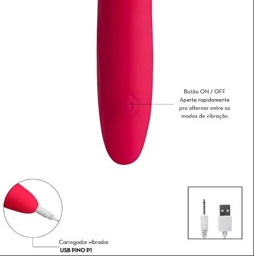 Vibrador golfinho ponto G recarregável 
