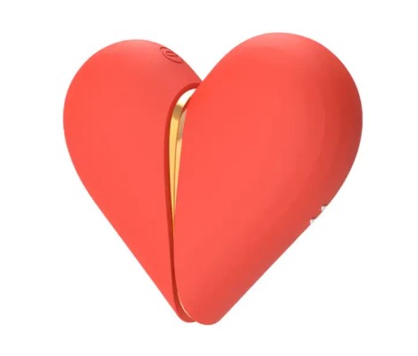 Estimulador clitoriano duplo com Tecnologia de Vibroar em formato de coração