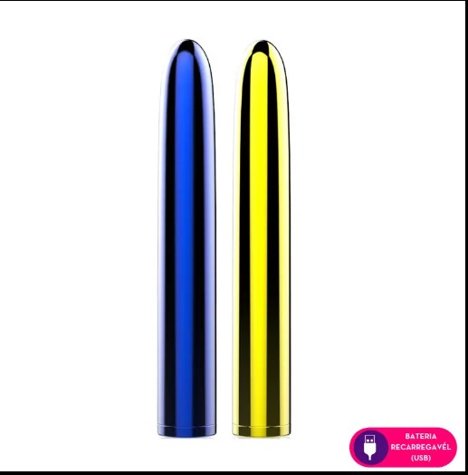 Cápsula vibratória metalizada com ponta arredondada 