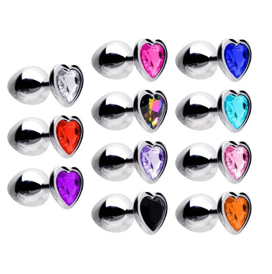 Plug Anal de Aço com Jóia de Coração