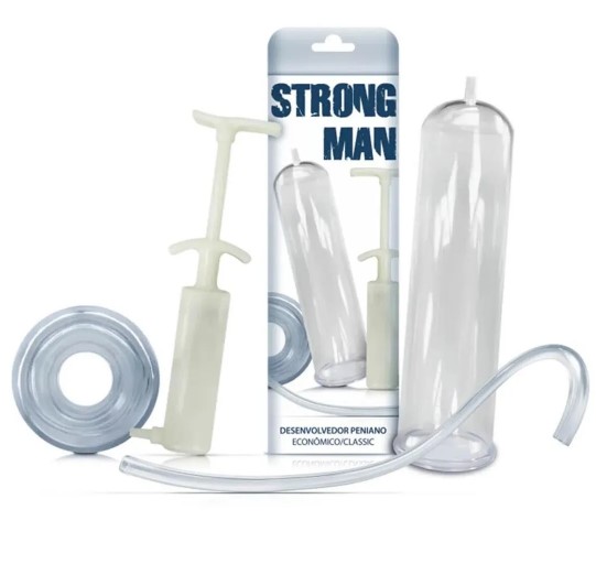 Strong Man Econômico Desenvolvedor Peniano com Seringa Preta