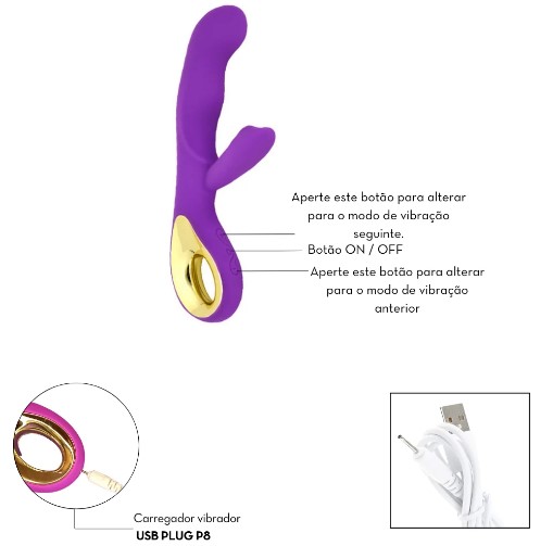 Vibrador ponto G com estimulador de clitóris – Sex Angel II 