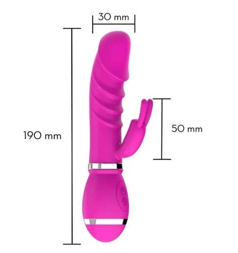 Vibrador com Estimulador Rabbit e 12 Modos de Vibração Cor Preta