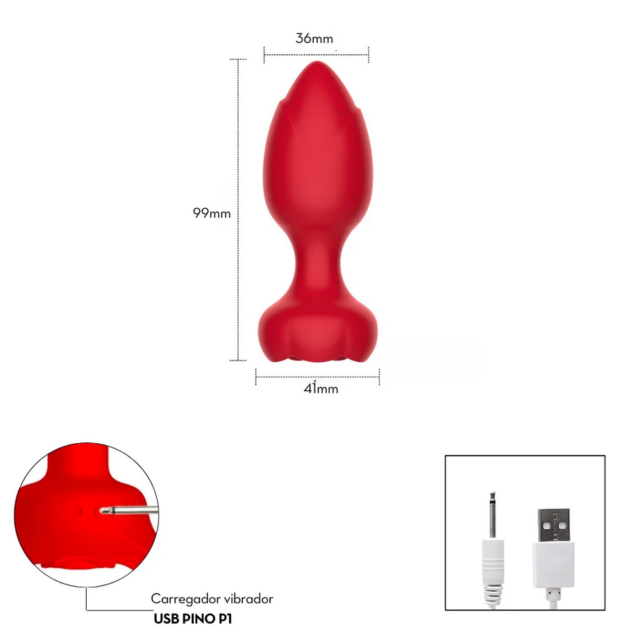 Plug Anal em formato de Flor por Aplicativo