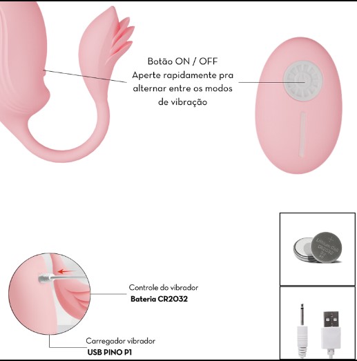 Cápsula Vibratória com Estimulador Clitoriano e Controle Remoto 