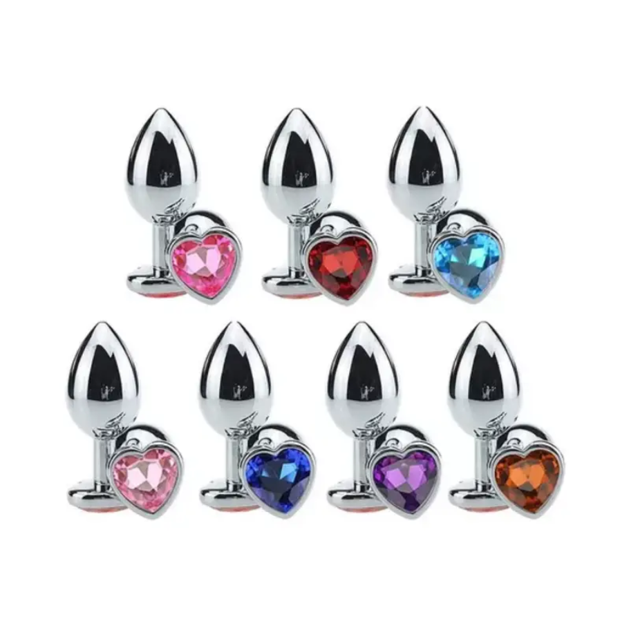 Plug Anal de Aço com Jóia de Coração