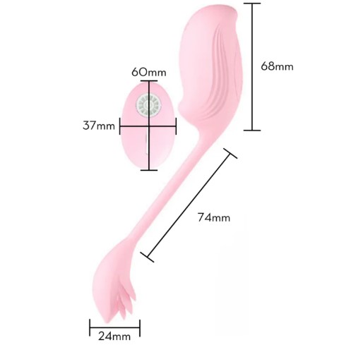 Cápsula Vibratória com Estimulador Clitoriano e Controle Remoto 