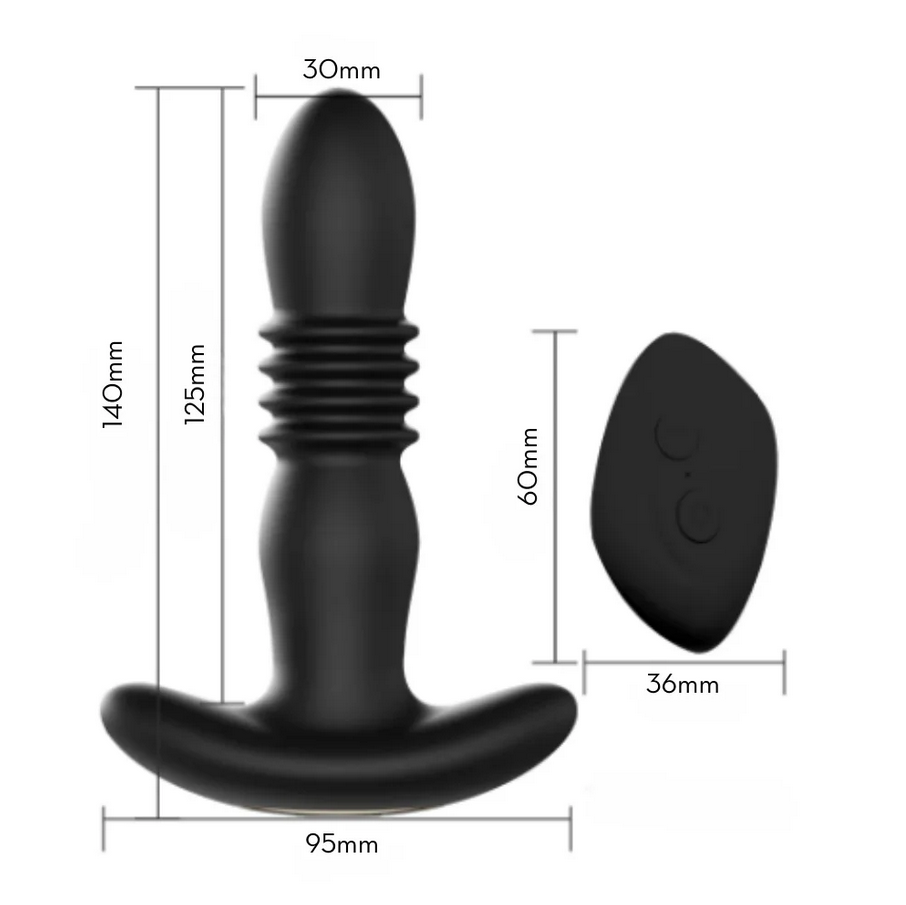 Plug Anal com Movimentos de Vai e Vem com Controle Remoto