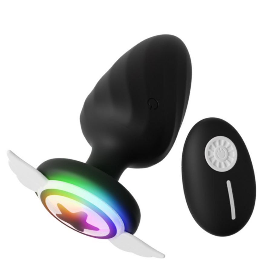 Plug Anal Vibratório em Silicone com Led e Controle Remoto 