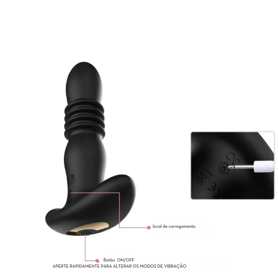 Plug Anal com Movimentos de Vai e Vem com Controle Remoto