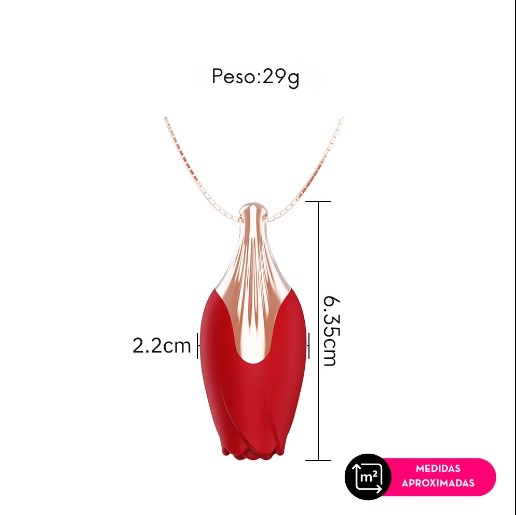Vibrador Colar em formato de rosa