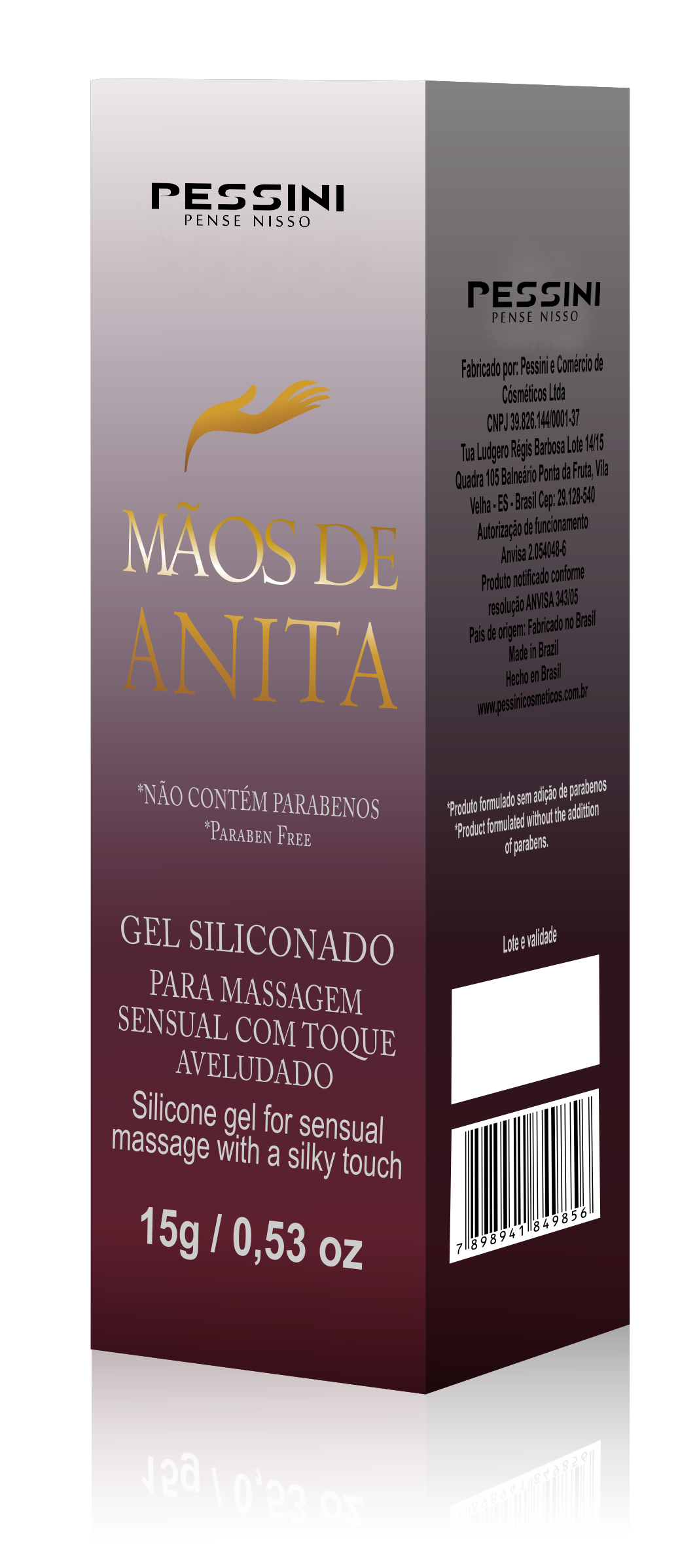 Gel Siliconado para Massagem Sensual com Toque Aveludado Mãos de Anita