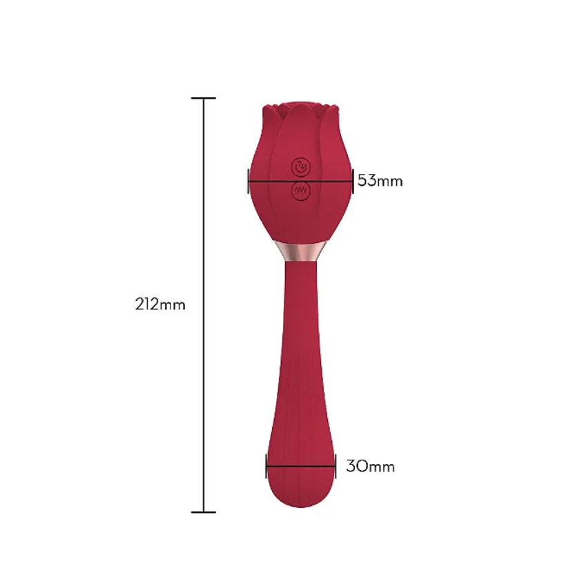 Estimulador Clitoriano Duplo Em Formato De Rosa