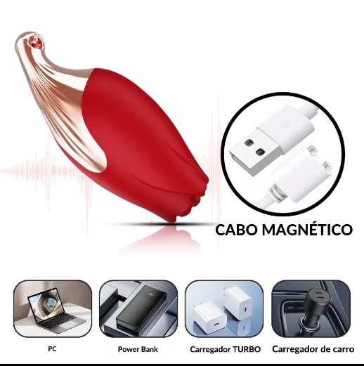 Vibrador Colar em formato de rosa