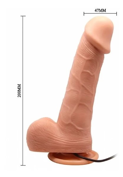 Prótese Realístico Rotativa Com Vibrador Potente