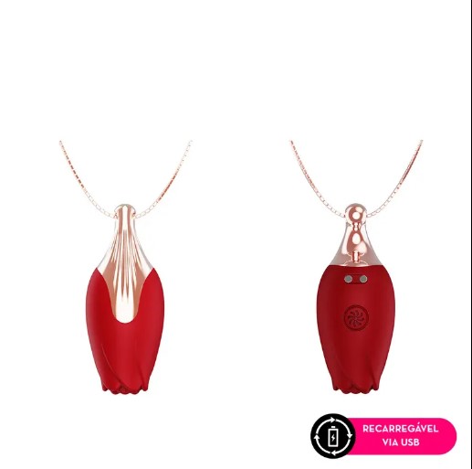 Vibrador Colar em formato de rosa