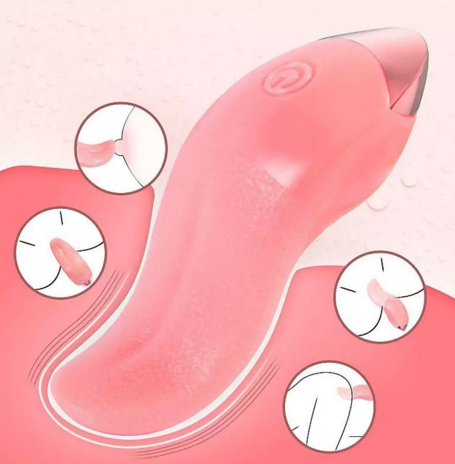 Estimulador de Clitóris em formato de Língua com Aquecimento