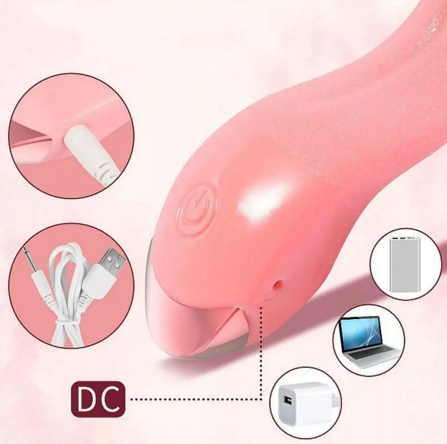 Estimulador de Clitóris em formato de Língua com Aquecimento