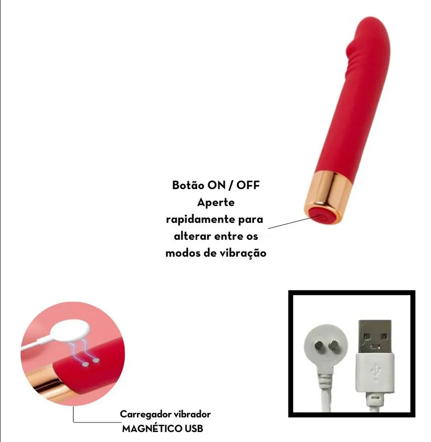 Vibrador Ponto G Formato Glande 